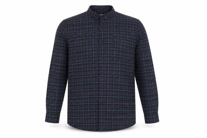 Dunnes Mens Blue Check Polyester  Button-Up Size XL Collared