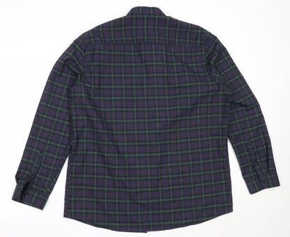 Mens UK Size XL Dunnes Stores Blue  Button-Up Long Sleeve Casual Shirt