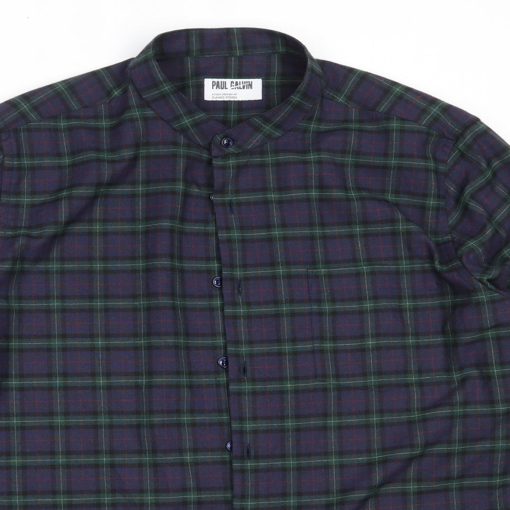 Mens UK Size XL Dunnes Stores Blue  Button-Up Long Sleeve Casual Shirt