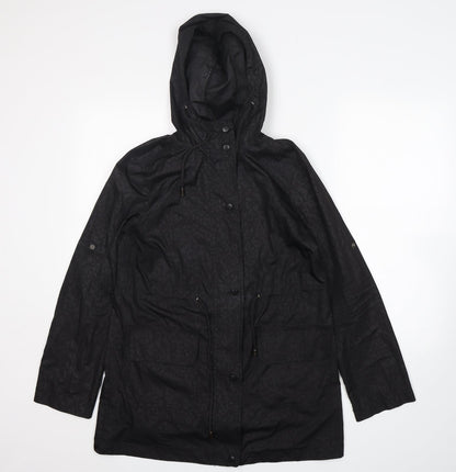 Papaya Womens Black Animal Print  Windbreaker Jacket Size 8