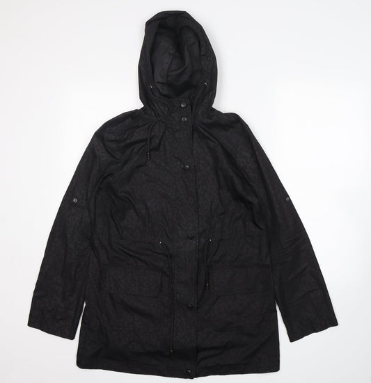 Papaya Womens Black Animal Print  Windbreaker Jacket Size 8