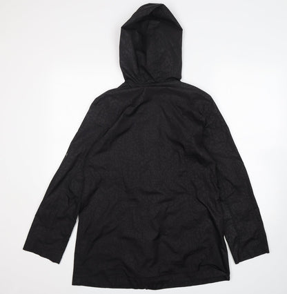 Papaya Womens Black Animal Print  Windbreaker Jacket Size 8