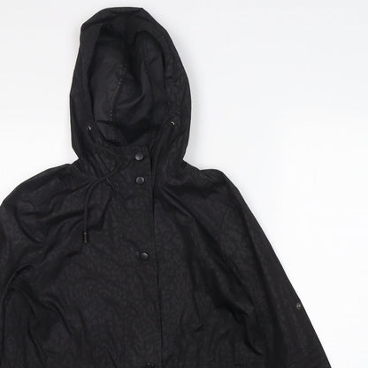 Papaya Womens Black Animal Print  Windbreaker Jacket Size 8