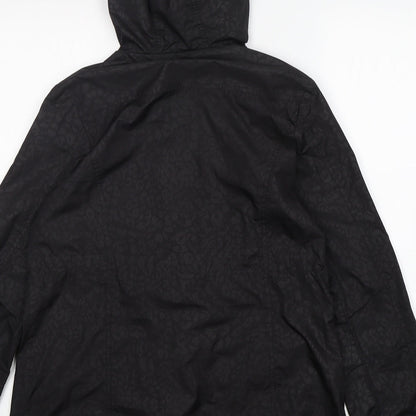 Papaya Womens Black Animal Print  Windbreaker Jacket Size 8