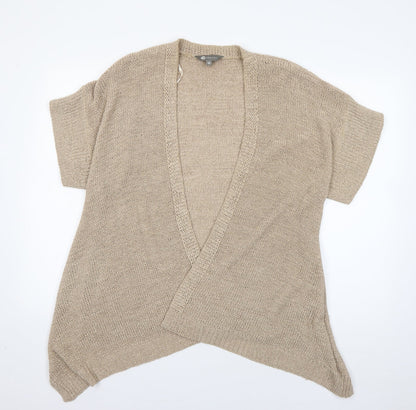 Womens UK Size M Mia Moda Beige Cardigan Jumper