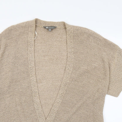 Womens UK Size M Mia Moda Beige Cardigan Jumper