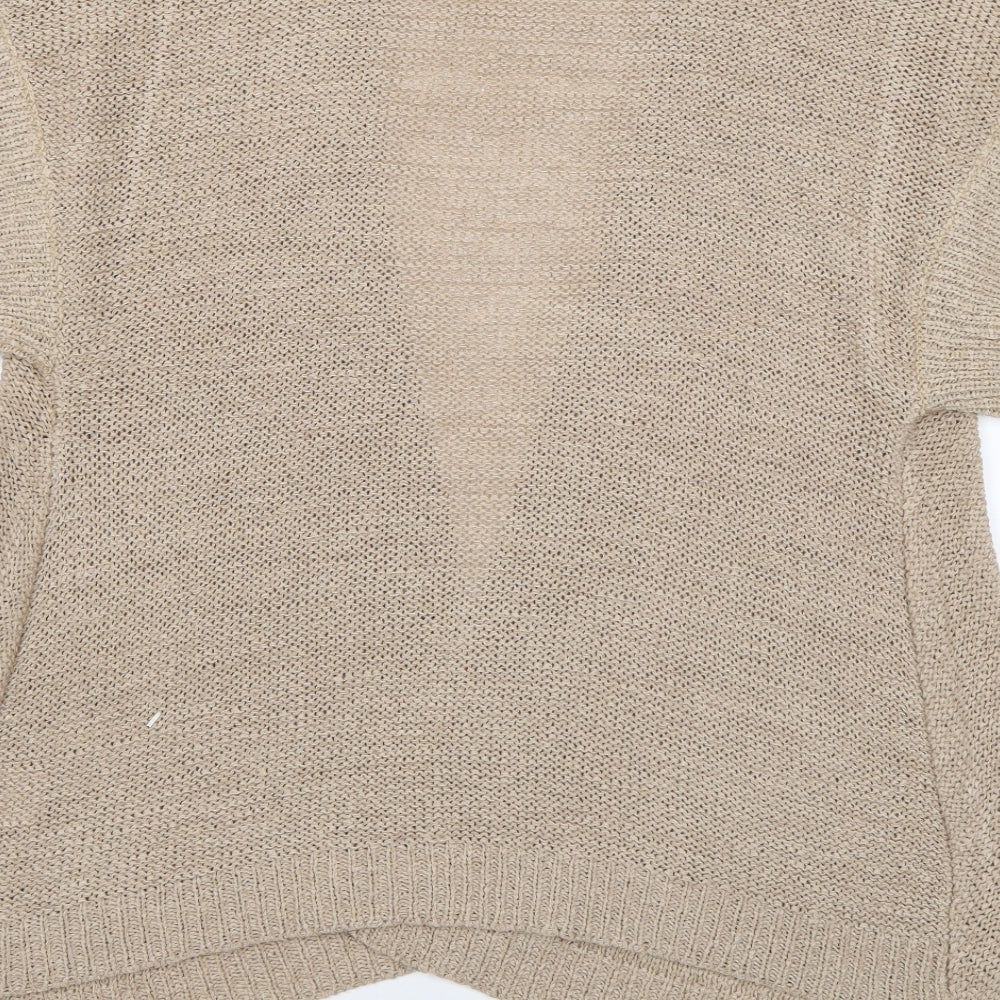Womens UK Size M Mia Moda Beige Cardigan Jumper