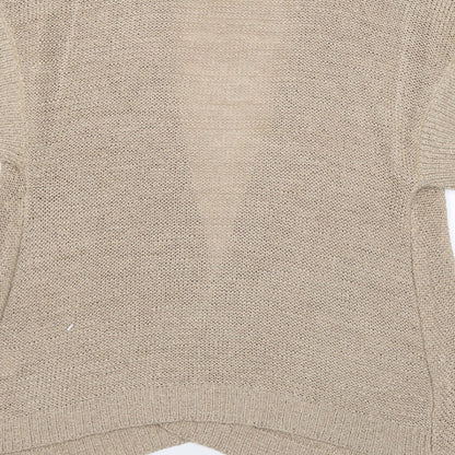 Womens UK Size M Mia Moda Beige Cardigan Jumper