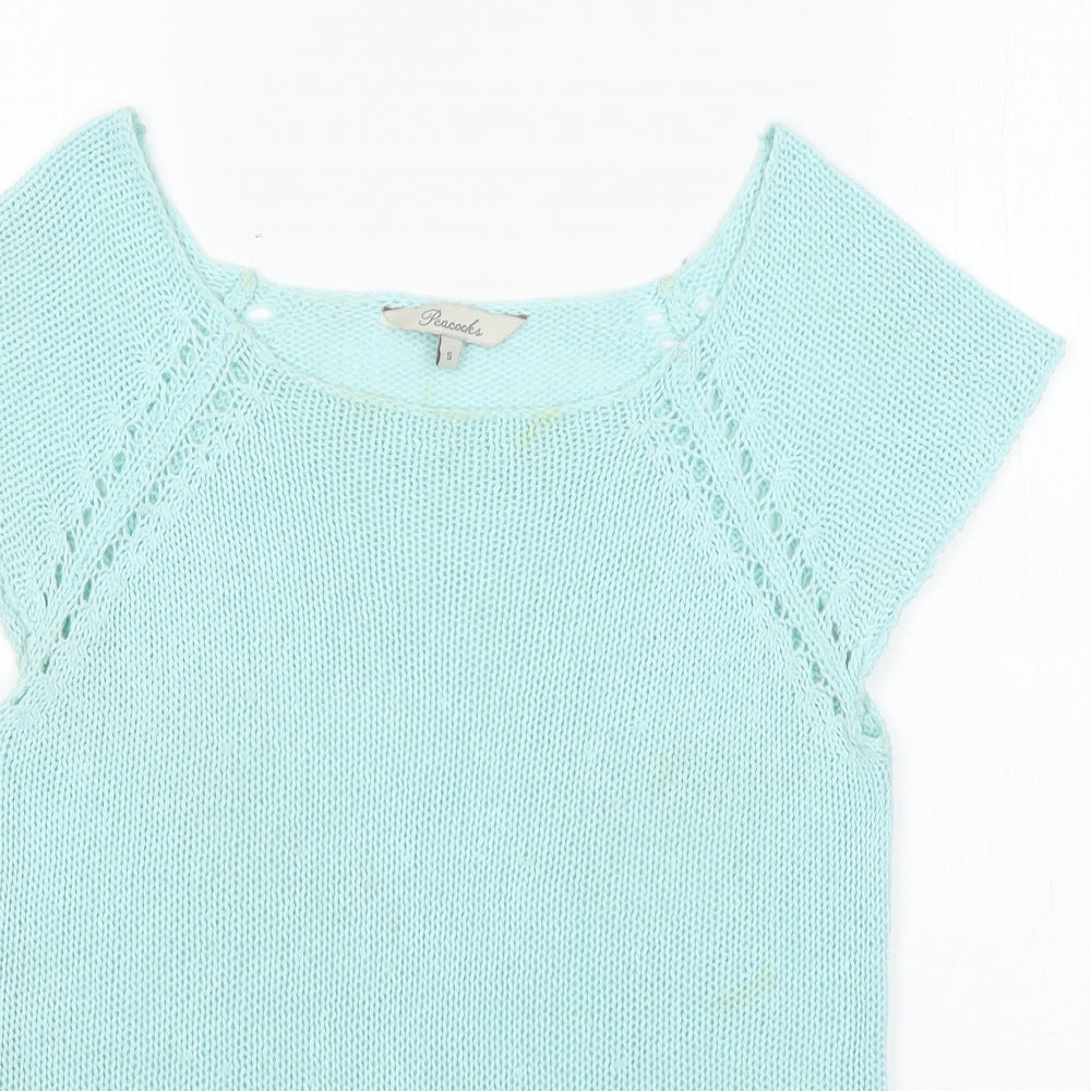Womens UK Size S Peacocks Green Pullover Jumper