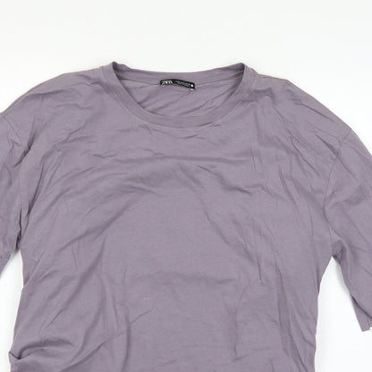 Womens UK Size M Zara Purple Basic T-Shirt