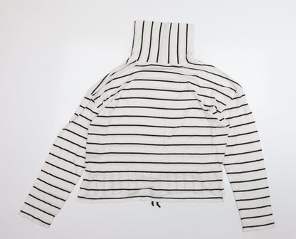 COIN 1804 Mens Multicoloured Roll Neck Striped Rayon Pullover Jumper Size XL