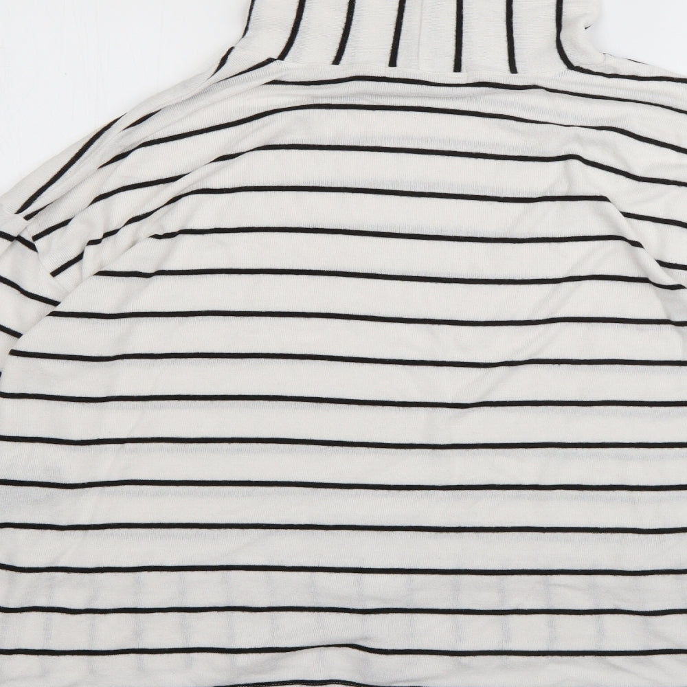 COIN 1804 Mens Multicoloured Roll Neck Striped Rayon Pullover Jumper Size XL