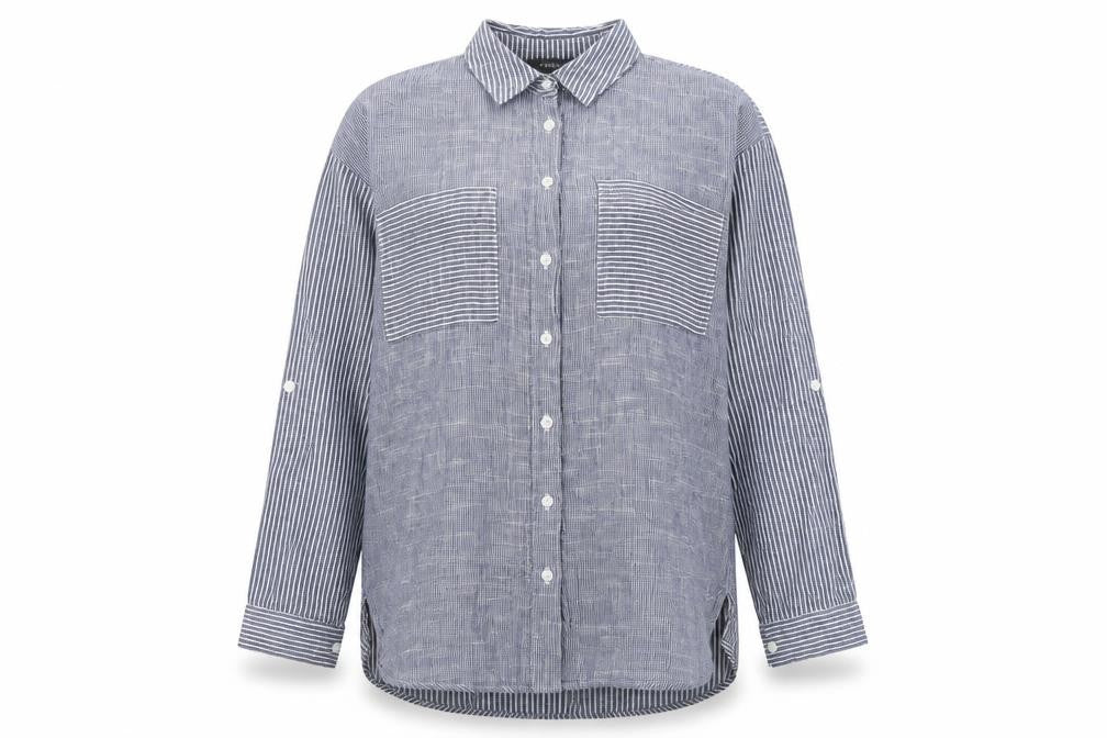 Womens UK Size 4 Primark Grey Basic Button-Up