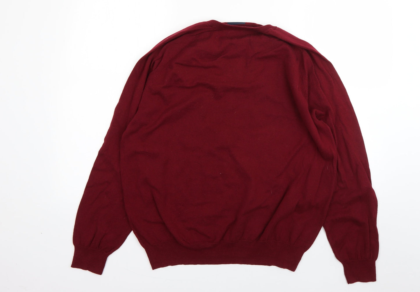 Hammond  Mens Red V-Neck  Cotton Pullover Jumper Size L