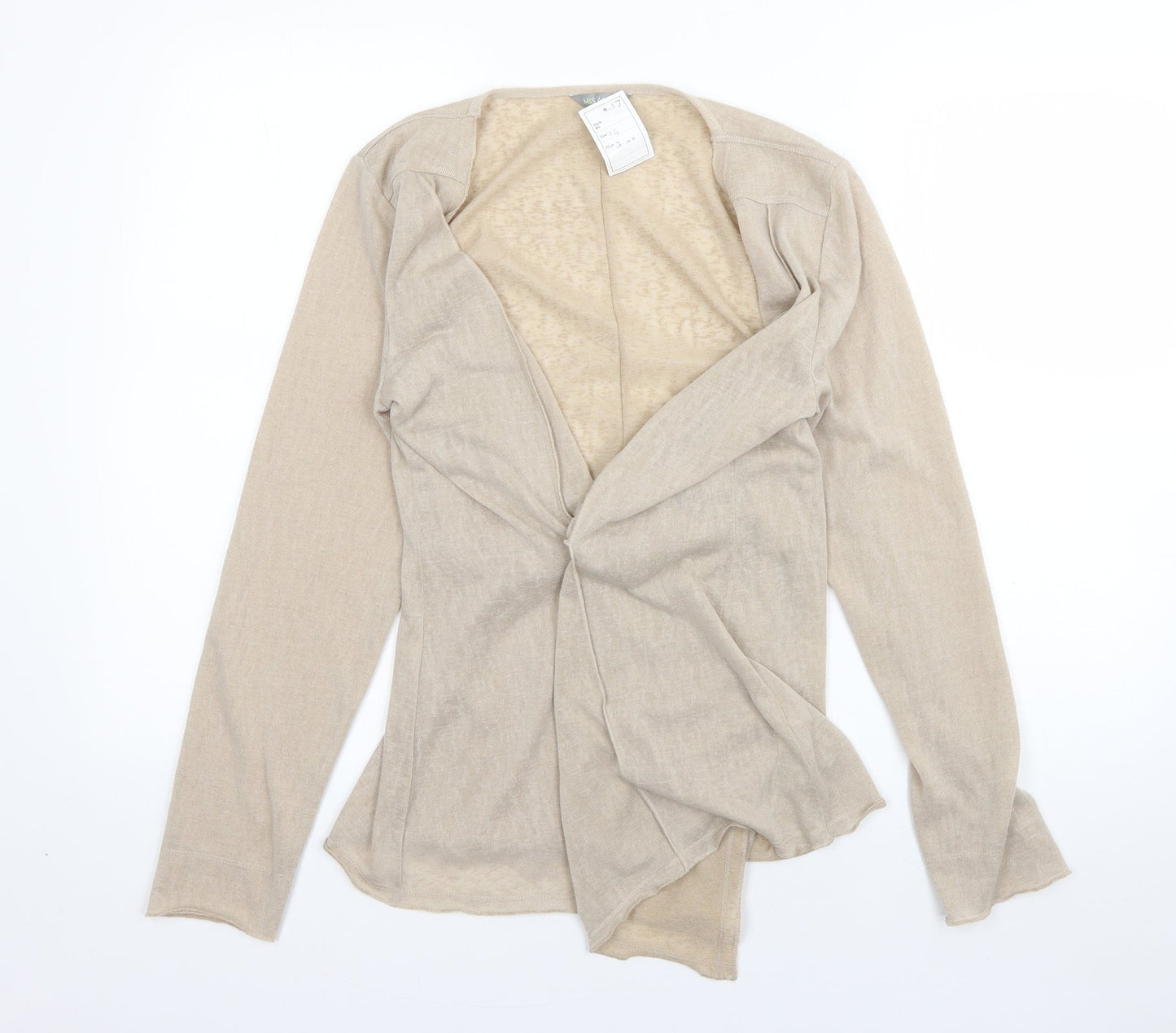 Womens UK Size 14 M&S Beige Cardigan Jumper