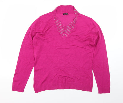 Womens UK Size S Casamia Pink Pullover Jumper