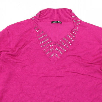 Womens UK Size S Casamia Pink Pullover Jumper