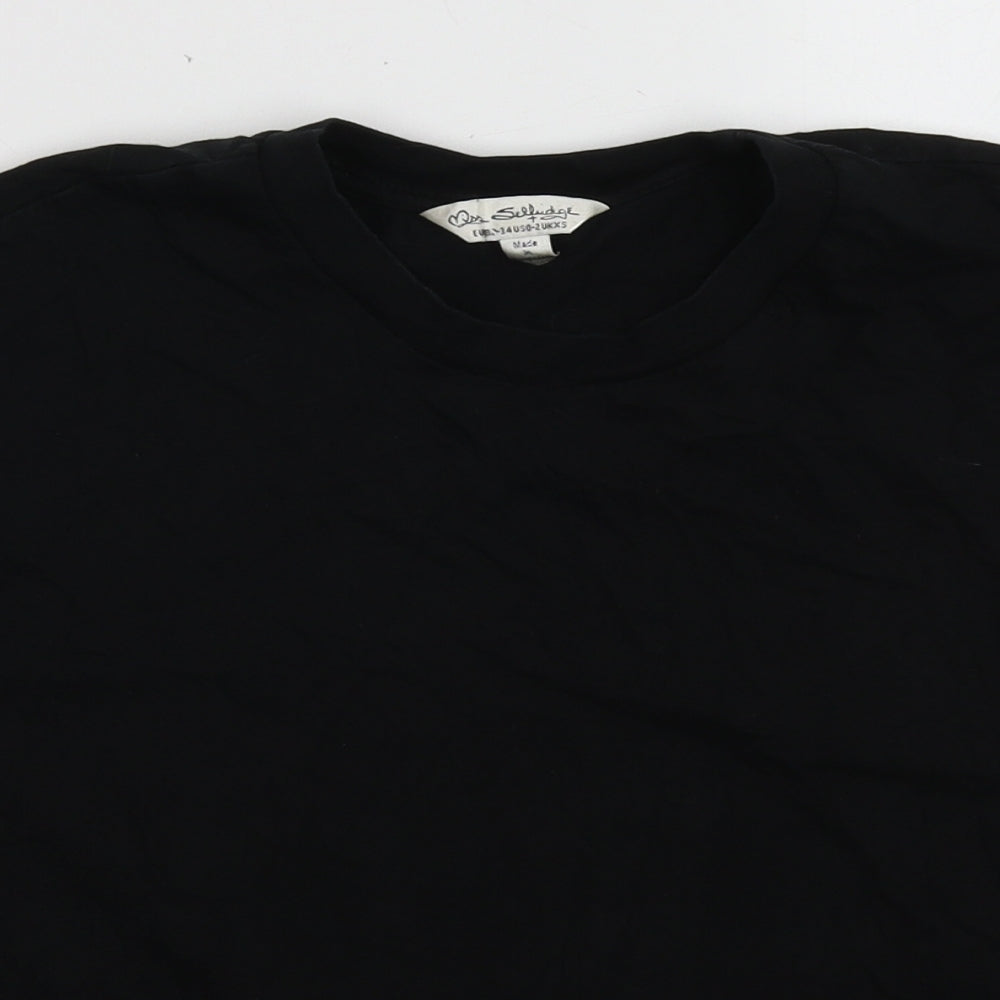 Womens UK Size XS Miss Selfridge Black Cropped T-Shirt