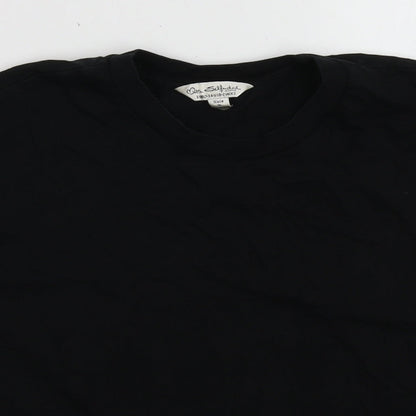 Womens UK Size XS Miss Selfridge Black Cropped T-Shirt