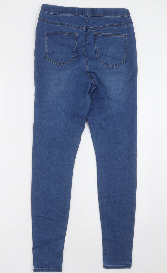 Matalan Womens Blue  Cotton Jegging Trousers Size 8 L30 in Regular