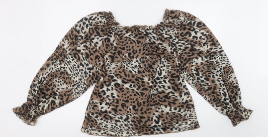 Womens UK Size 8 PEP&Co Brown Basic Blouse