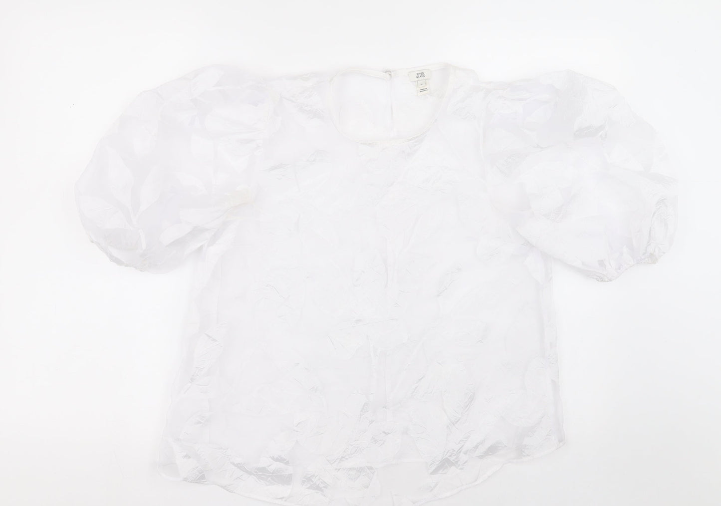 Womens UK Size 8 River Island White Basic Blouse