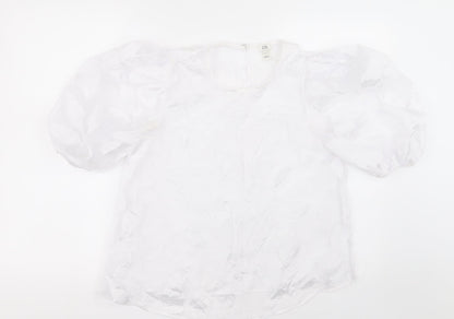 Womens UK Size 8 River Island White Basic Blouse
