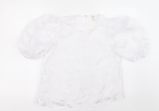 Womens UK Size 8 River Island White Basic Blouse