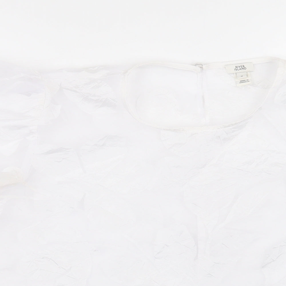 Womens UK Size 8 River Island White Basic Blouse