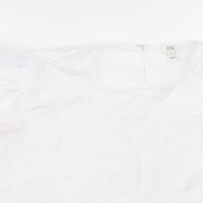 Womens UK Size 8 River Island White Basic Blouse