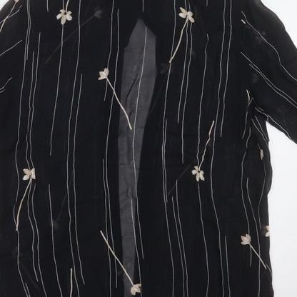 Womens UK Size 12 Preworn Black Basic Button-Up