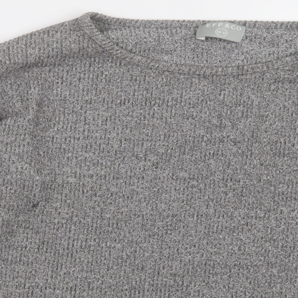jeff&co Womens Grey  Polyester Pullover Sweatshirt Size 12  Pullover