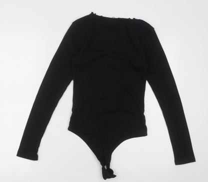 Missguided Womens Black  Polyester Bodysuit One-Piece Size 10  Buckle - Lettuce edge