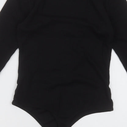 Missguided Womens Black  Polyester Bodysuit One-Piece Size 10  Buckle - Lettuce edge