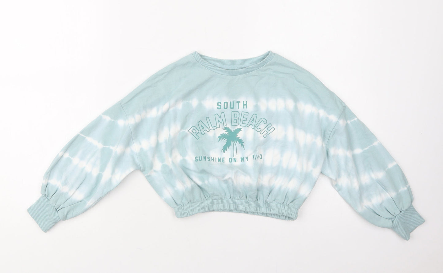 NEXT Girls Green Batik Cotton Pullover Sweatshirt Size 5 Years