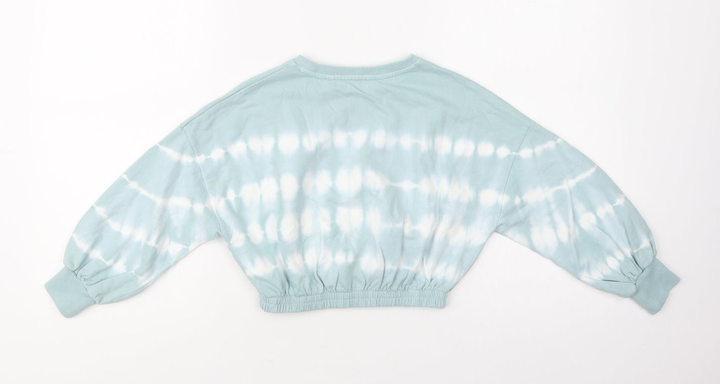 NEXT Girls Green Batik Cotton Pullover Sweatshirt Size 5 Years