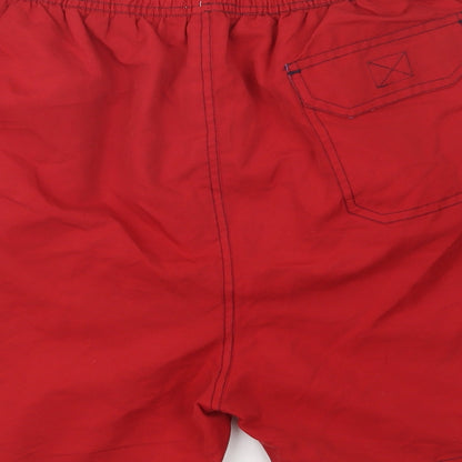 Dunnes Stores Mens Red  Polyester Bermuda Shorts Size M L6 in Regular