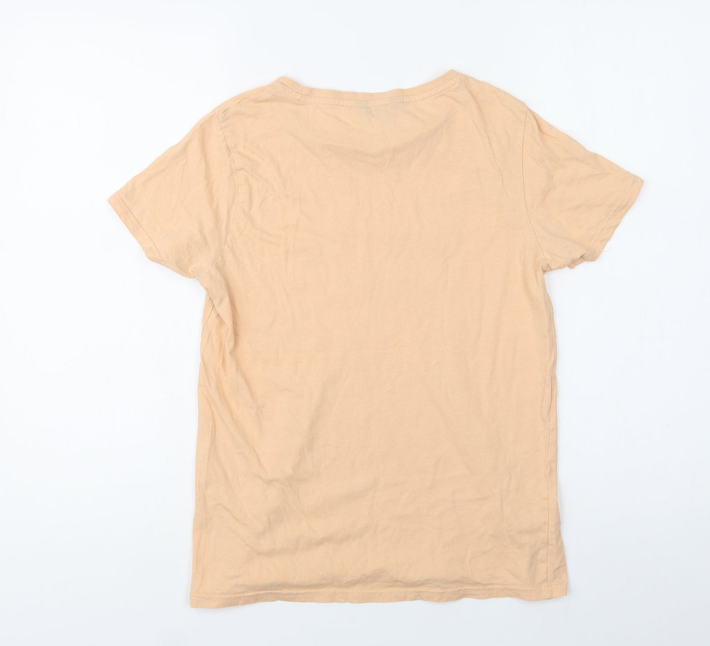 New Look Womens Beige  Cotton Basic Polo Size 10 Crew Neck