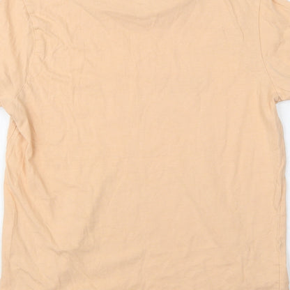 New Look Womens Beige  Cotton Basic Polo Size 10 Crew Neck
