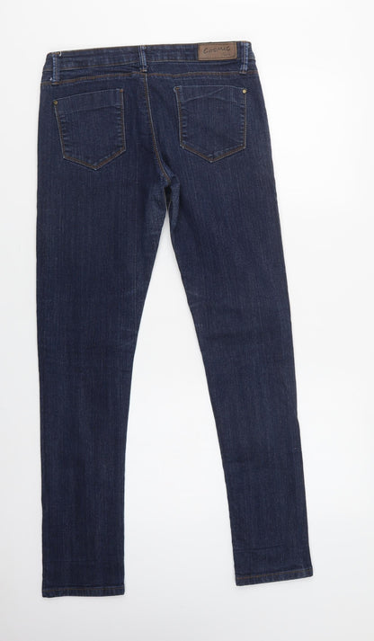 Cosmic Jeans Womens Blue  Cotton Skinny Jeans Size 12 L29 in Regular Button