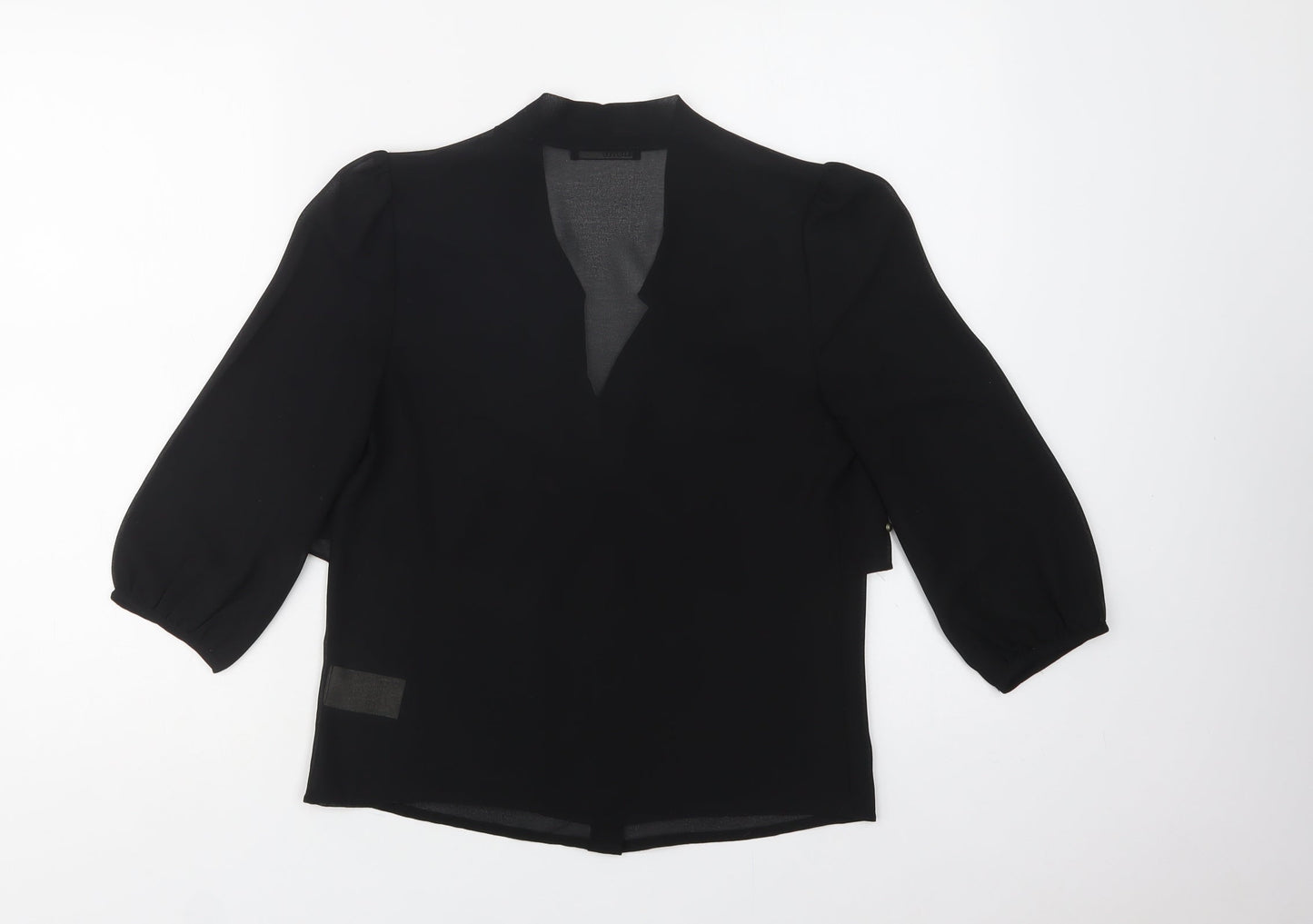 Womens UK Size XS Beloved Black Basic Button-Up