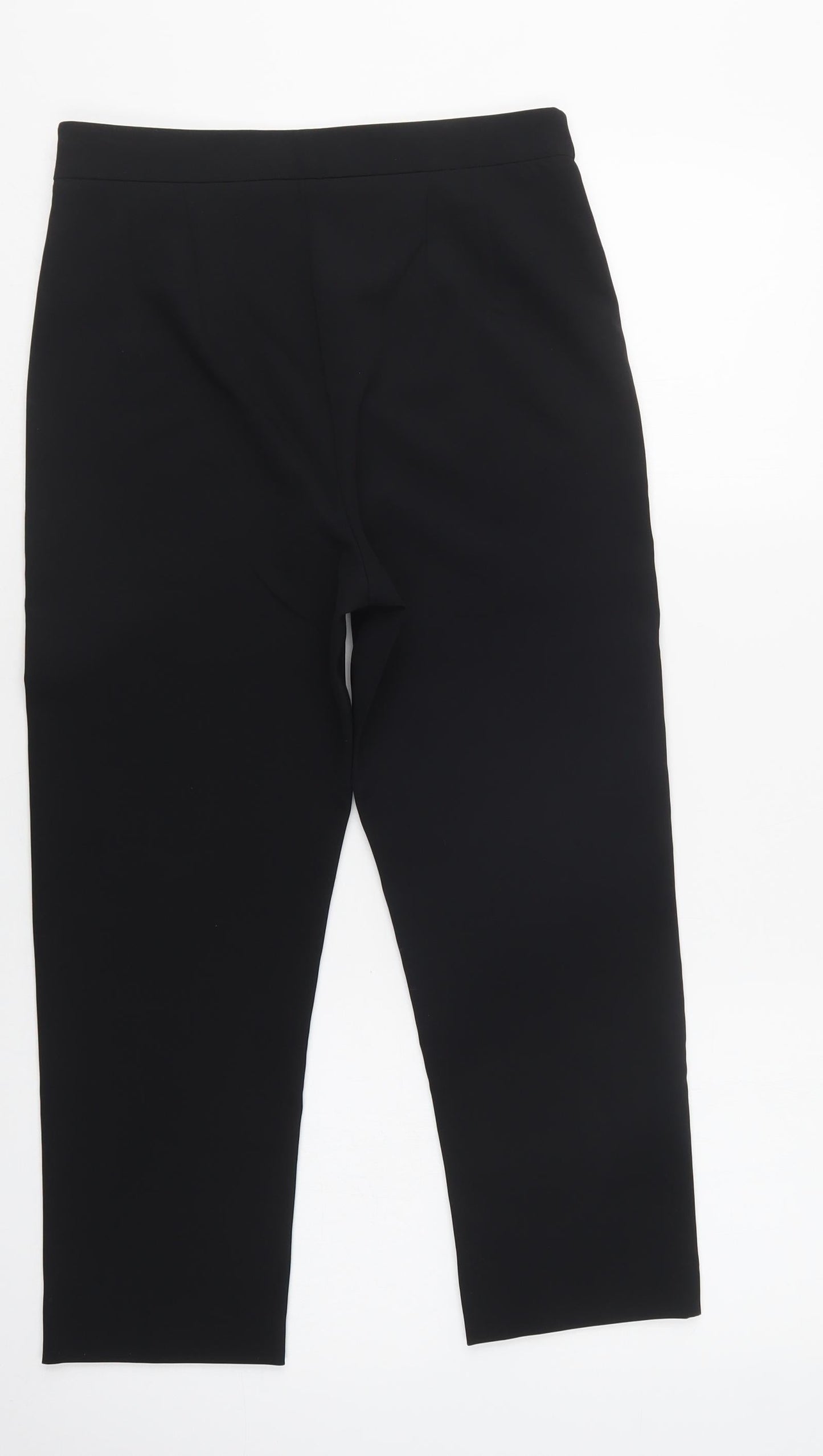 Cotton Brothers Womens Black  Polyester Cropped Trousers Size XS L22 in Regular Zip