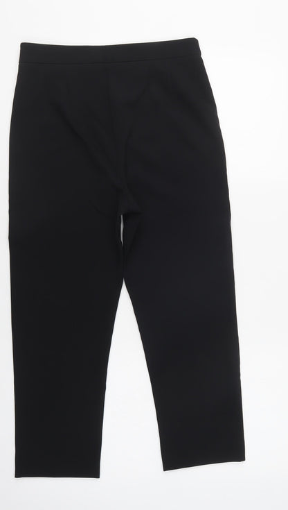 Cotton Brothers Womens Black  Polyester Cropped Trousers Size XS L22 in Regular Zip