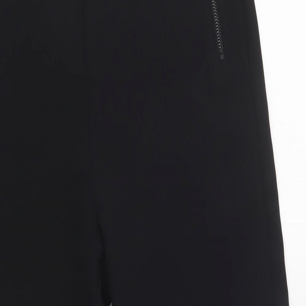 Cotton Brothers Womens Black  Polyester Cropped Trousers Size XS L22 in Regular Zip