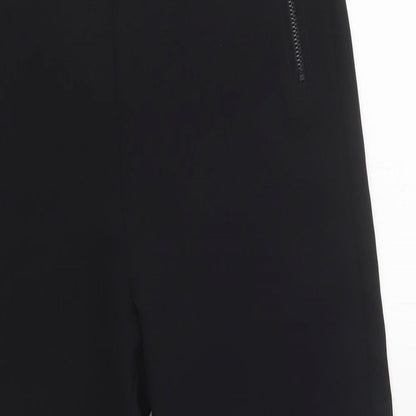 Cotton Brothers Womens Black  Polyester Cropped Trousers Size XS L22 in Regular Zip