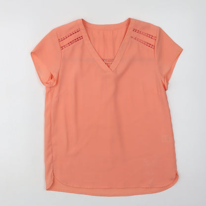 Womens UK Size S Rant & Rave Orange Basic Blouse