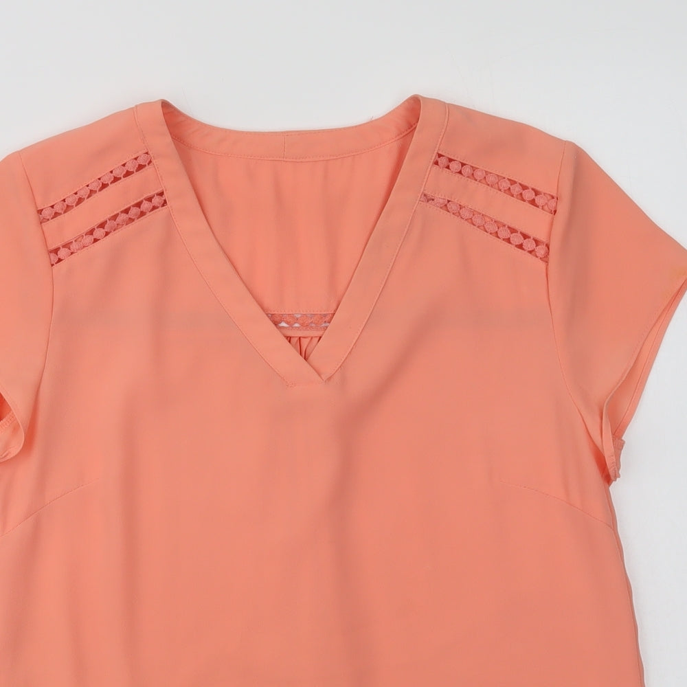 Womens UK Size S Rant & Rave Orange Basic Blouse