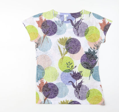 M.X.O Womens Multicoloured Geometric Polyester Basic Blouse Size S Crew Neck