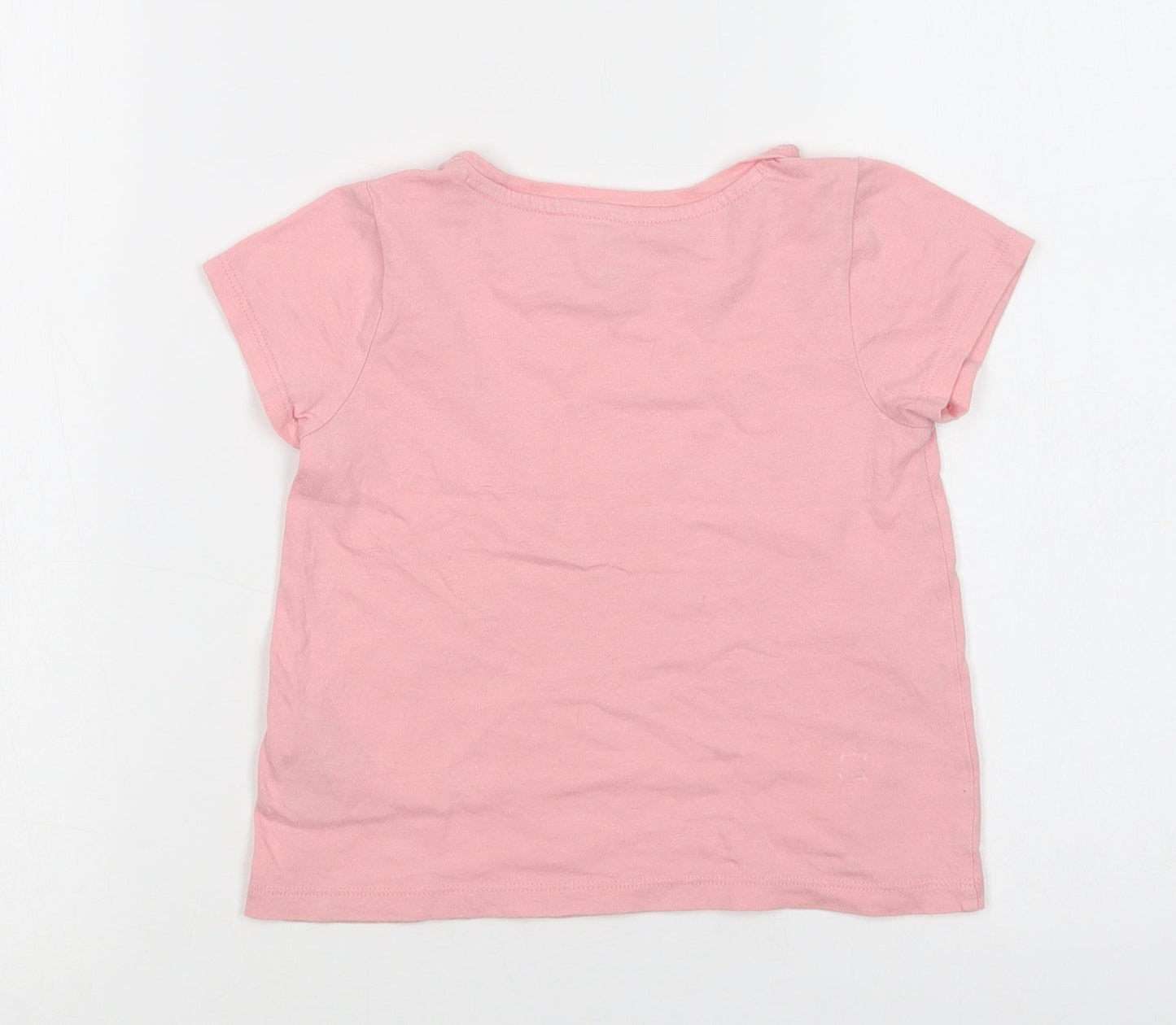 Gap Girls Pink  Cotton Basic Polo Size 3 Years Crew Neck