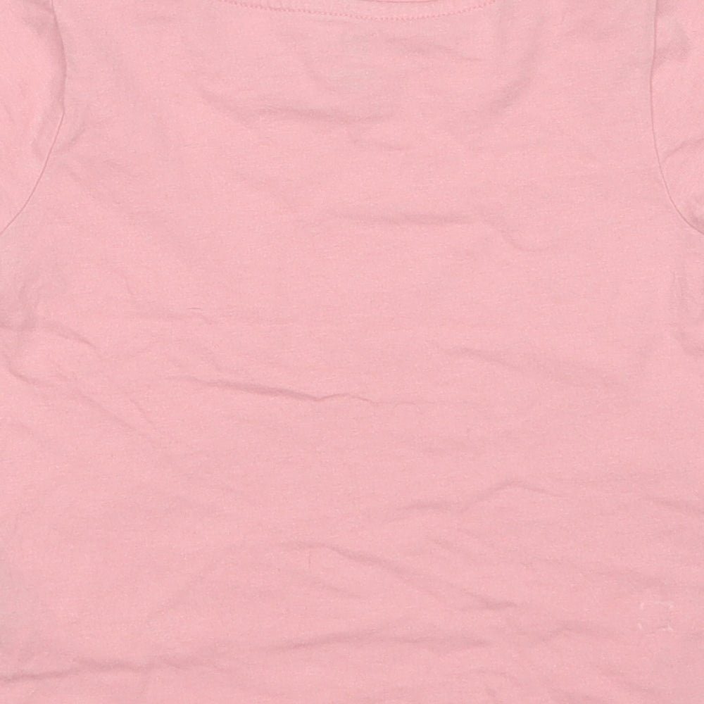 Gap Girls Pink  Cotton Basic Polo Size 3 Years Crew Neck